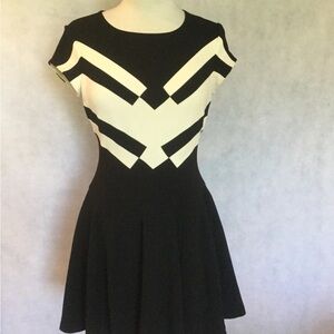 Diane Von Furstenberg Black and Cream Mini Dress